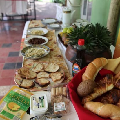 Traditional Ethiopian breakfast spread