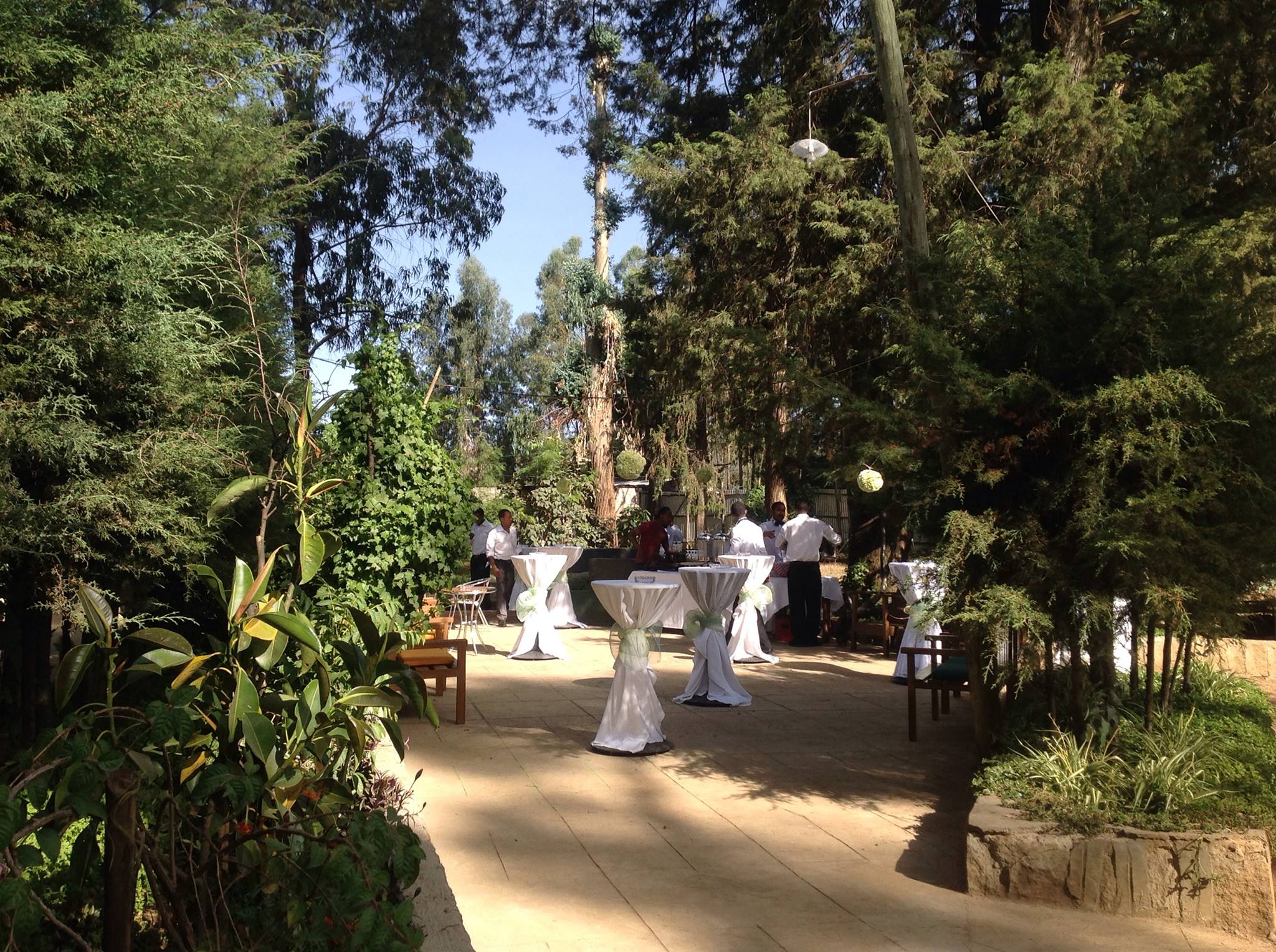 Outdoor terrace ready for events