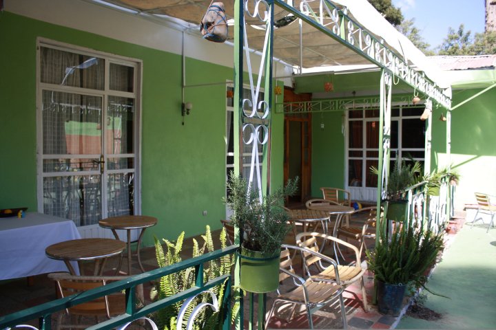 Outdoor terrace dining area